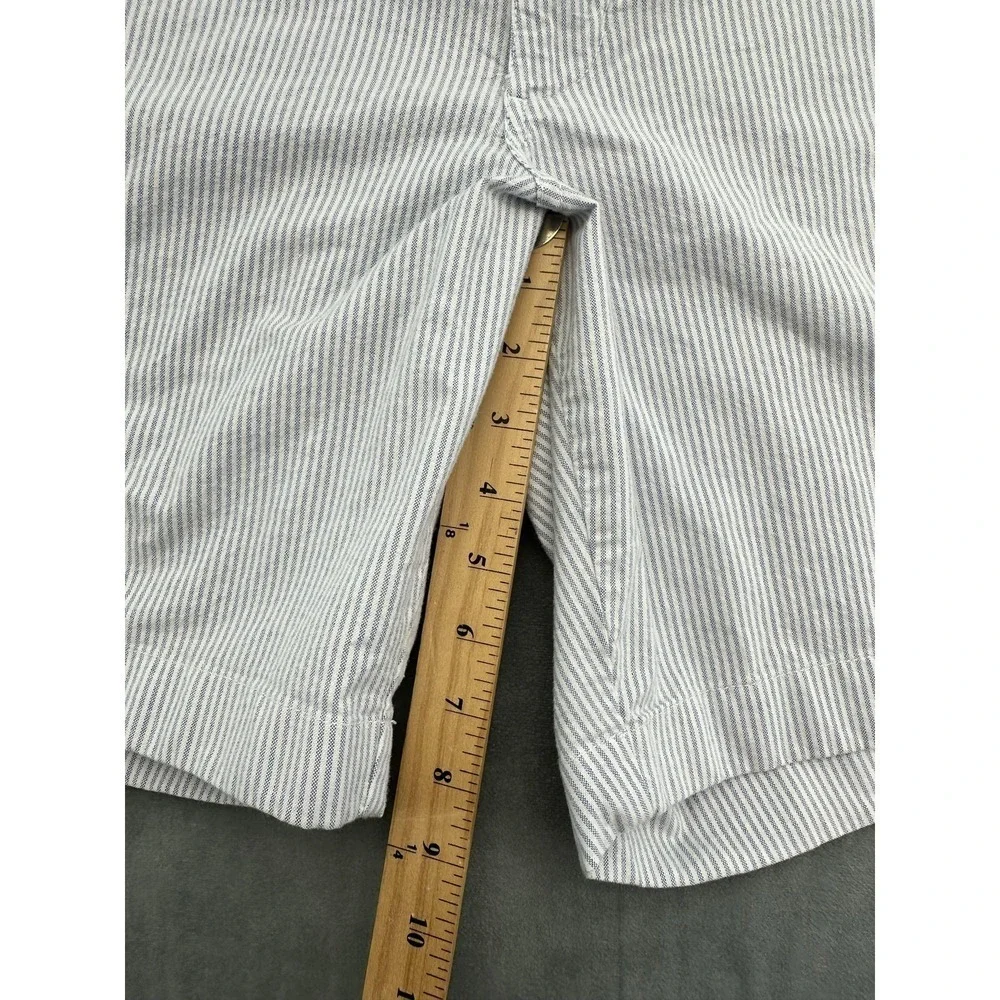 Chaps Shorts Mens 40 Blue White Stripe Stretch Classic Fit Chino Casual Summer